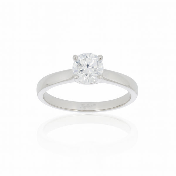 Anillo Oro Blanco 10k, Zirconia de 5.50 mm