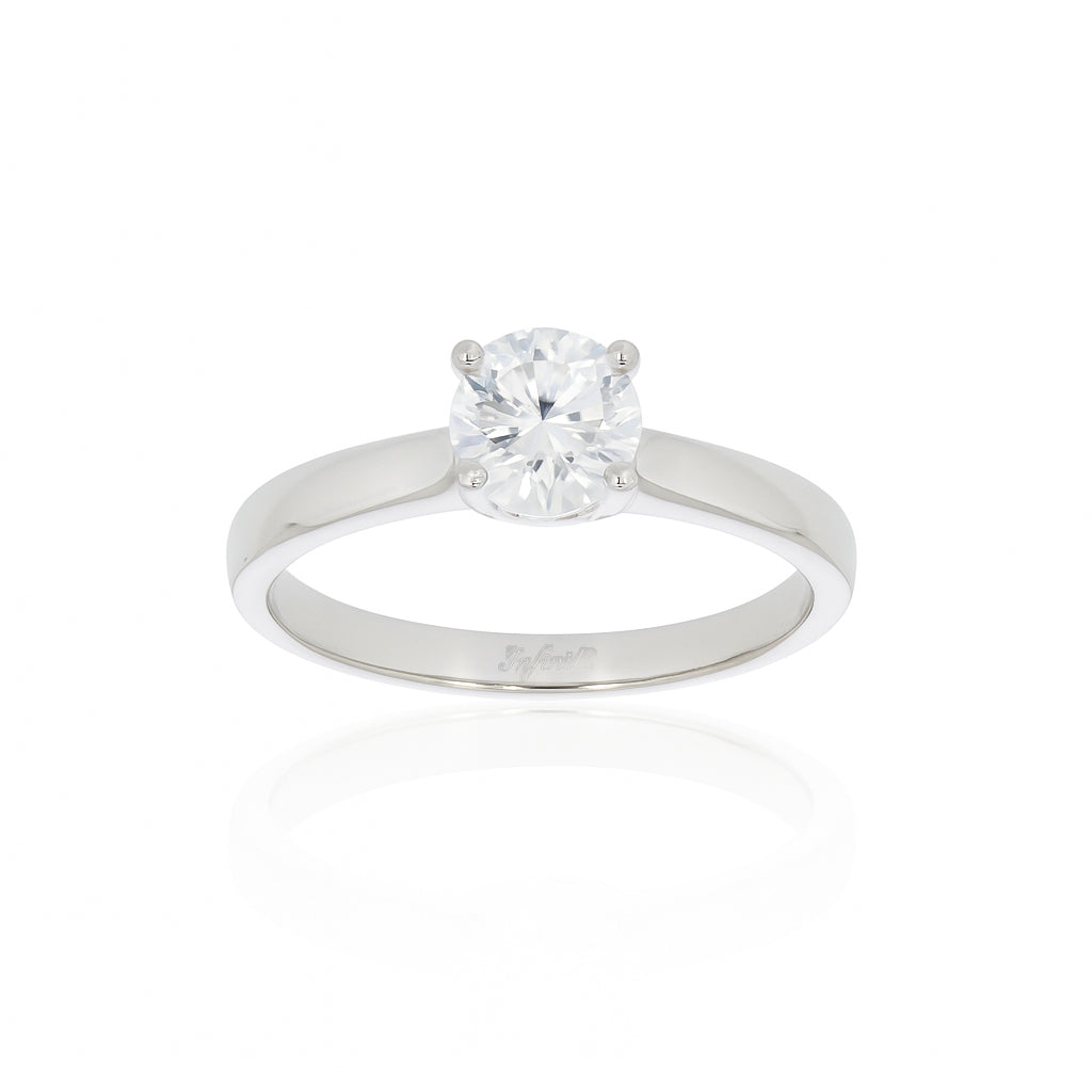 Anillo Oro Blanco 10k, Zirconia de 5.50 mm