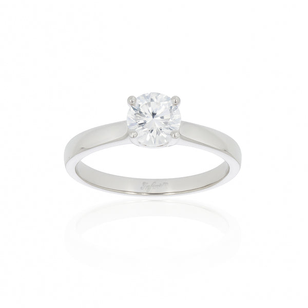 Anillo Oro Blanco 10k, Zirconia de 5.50 mm