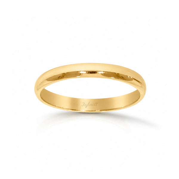 Argolla Oro 14k - Acabado Liso Media Caña con Confort, Ancho 2.5 mm