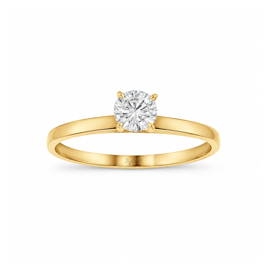 Anillo Oro 10k, Solitario con Zirconia de 4.20 mm