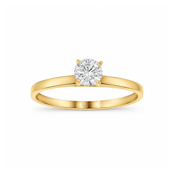 Anillo Oro 10k, Solitario con Zirconia de 4.20 mm