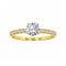 Anillo Oro 10k - Pavé Zirconia Central de 5 mm
