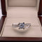 Anillo Oro Blanco 10k, con Zirconia Central de 6 mm