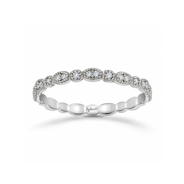 Churumbela Oro Blanco 14k - Eternity Zirconias de 0.5 mm
