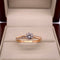 Anillo Oro Rosa 14k, Pavé con Zirconia Central 5 mm, Laterales 1 mm