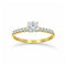 Anillo Oro 14k - Estilo Pavé, Zirconia Centro 5 mm