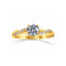 Anillo Oro 10k - Trenzado con Zirconia Central de 5.5 mm