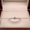Anillo Oro Blanco 14k, Pavé con Zirconia Central 3.50 mm