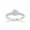 Anillo Oro Blanco 14k, Pavé Zirconia Central 6.5 mm
