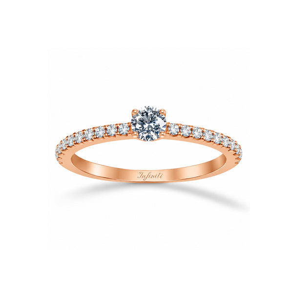 Anillo Oro Rosa 14k, Estilo Pavé Zirconia 3.5 mm