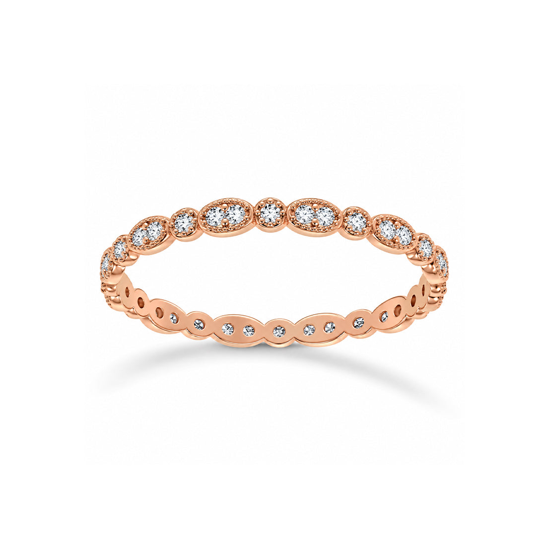 Churumbela Oro Rosa 14k - Eternity Zirconias de 0.5 mm