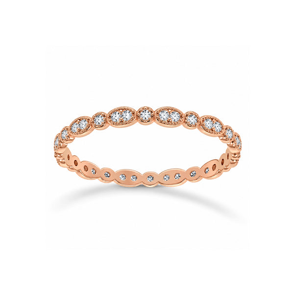 Churumbela Oro Rosa 14k - Eternity Zirconias de 0.5 mm