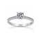 Anillo Oro Blanco 14k, Pavé Zirconia Central de 5 mm