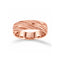 Argolla Oro Rosa 14k - Acabado Facetado con Confort, Ancho 5 mm