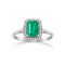 Anillo Oro Blanco 14k - Halo Esmeralda Natural 1.85 ct con Zirconias