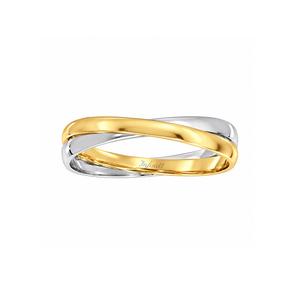Argolla Oro Combinado 14k - Aros Entrelazados 4.5 mm
