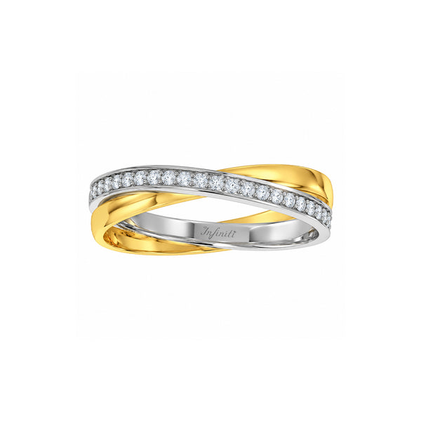 Argolla Oro Combinado 14k - Aros con Zirconias 4.5 mm