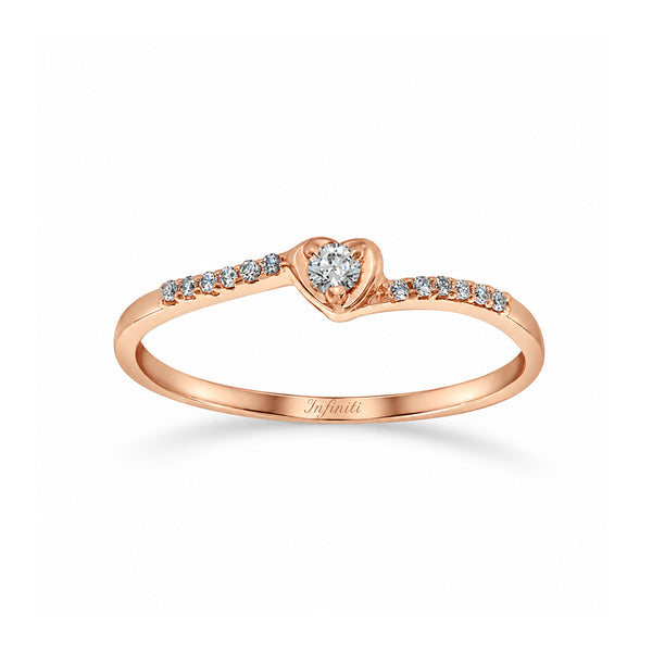 Anillo Oro Rosa 10k - Zirconia 2.25 mm