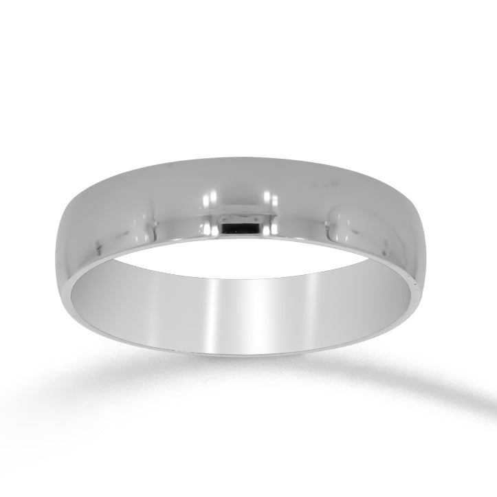 Argolla Oro Blanco 10k/14k Lisa Acabado Espejo mm – Infiniti Joyas