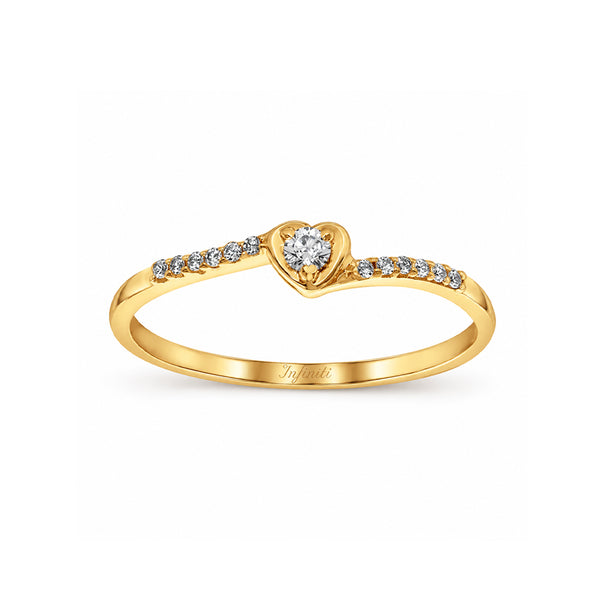 Anillo Oro 10k - Forma Corazón con Zirconia 2.5 mm