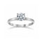Anillo Oro Blanco 10k - Solitario Zirconia 5.5 mm