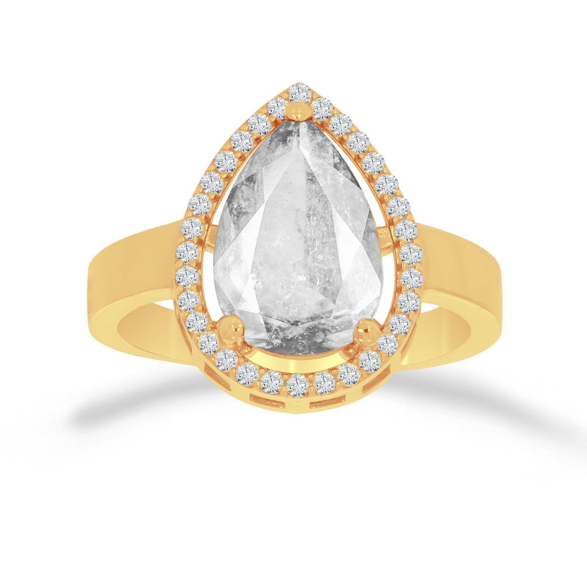 Spilla A Goccia In Zirconia Cubica, Cristalli Trasparenti E Bianchi, Placcato Argento, Rame, 4,9 X 3,5 Cm