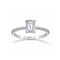 Anillo Oro Blanco 14k - Corte Esmeralda 7x5 mm