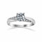 Anillo Oro Blanco 10k - Zirconia 5.5 mm