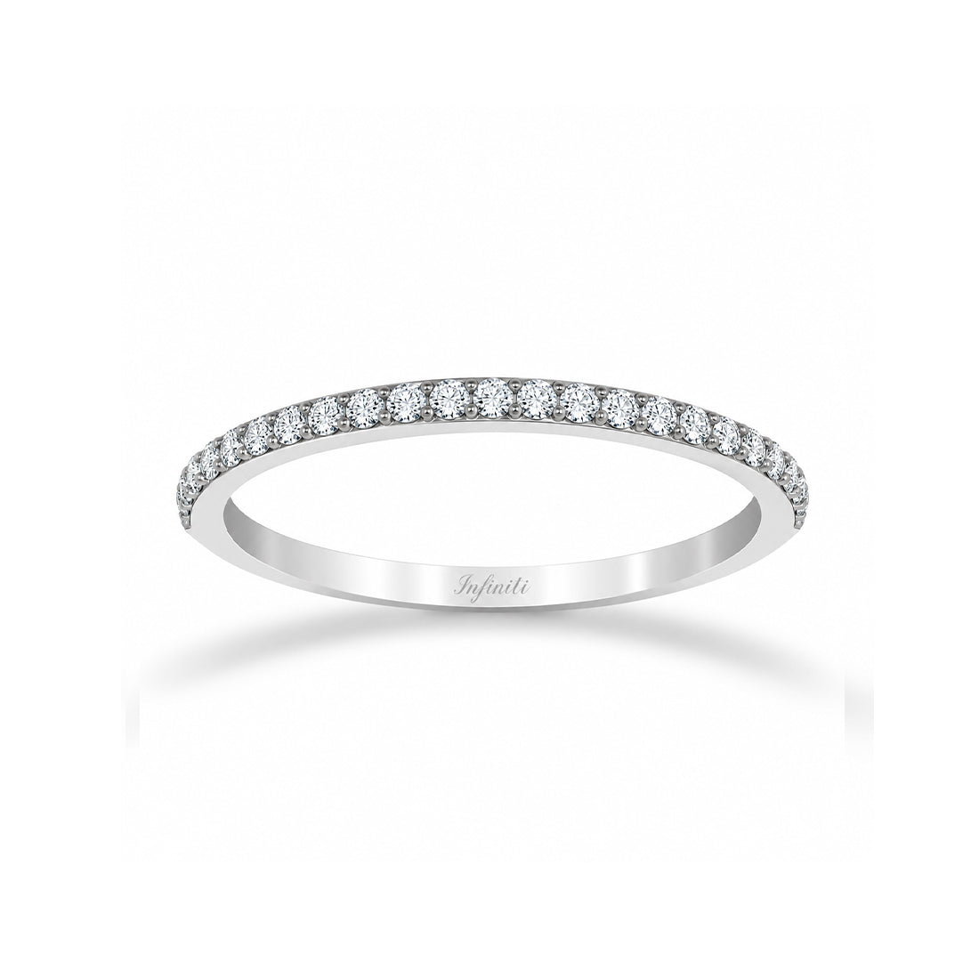Churumbela Oro Blanco 14k - Pavé con Zirconias 1 mm