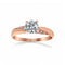 Anillo Oro Rosa 10k - Zirconia 5.5 mm, Laterales de 1.5 mm