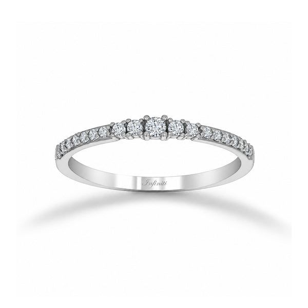 Churumbela Oro Blanco 14k - Pavé con Zirconias