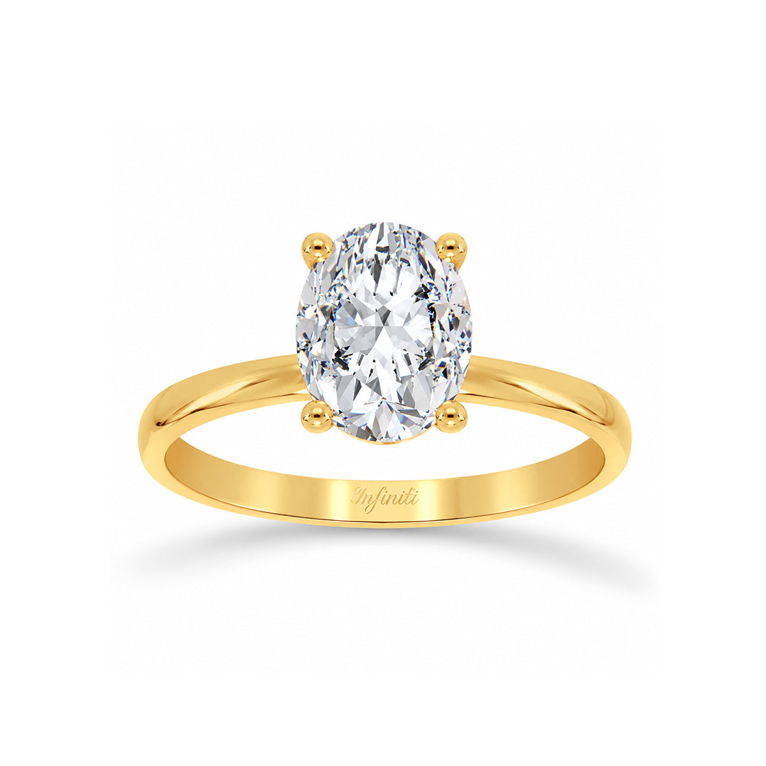 Anillo Oro 14k - Zirconia Oval