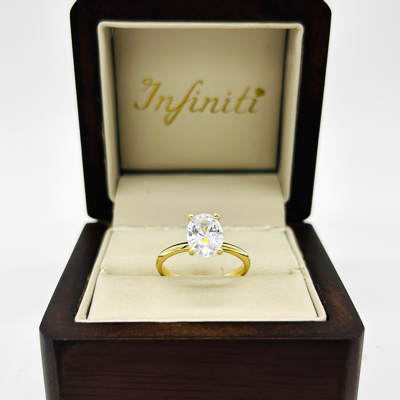 Anillo Oro 14k - Zirconia Oval