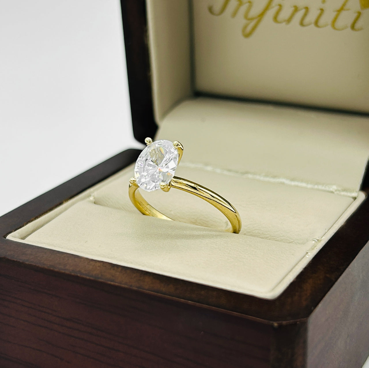Anillo Oro 14k - Zirconia Oval