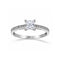 Anillo Oro Blanco 10k, Zirconia Central Princess 4.5 mm