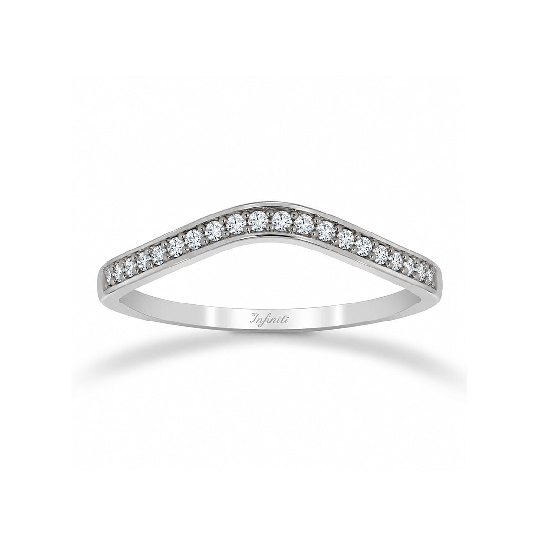 Churumbela Oro Blanco 10k, con Zirconias de 1 mm