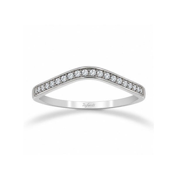 Churumbela Oro Blanco 10k, con Zirconias de 1 mm