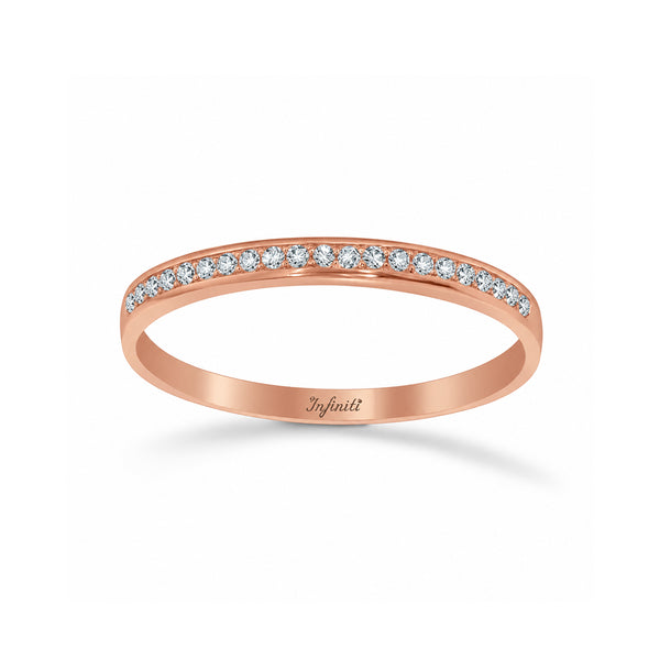 Churumbela Oro Rosa 10k, Estilo Canal Zirconias 1 mm