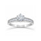 Anillo Oro Blanco 10k, Zirconia Central de 4.50 mm