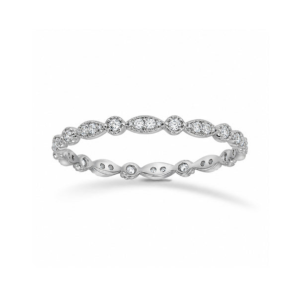 Churumbela Eternity Oro Blanco 10k, Zirconias de 0.5 mm