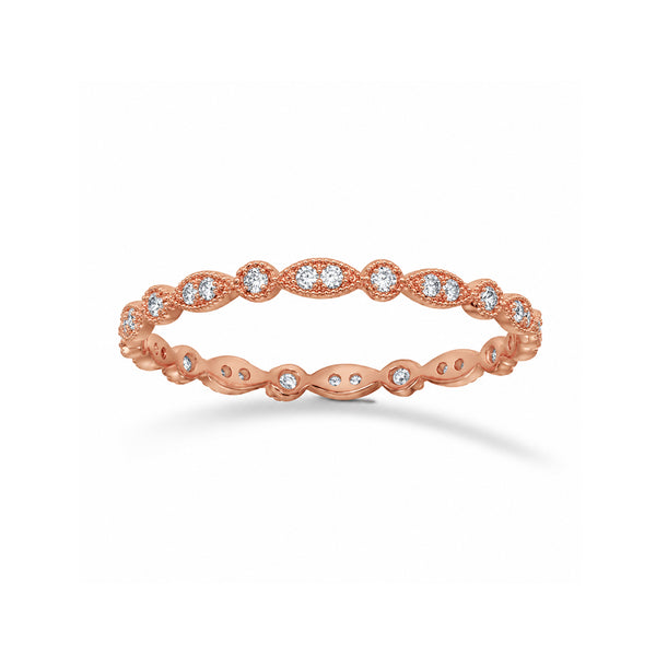 Churumbela Eternity Oro Rosa 10k, Zirconias de 0.5 mm