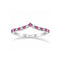 Churumbela de Oro Blanco 10k – Forma V con Zirconia Rosa