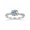 Anillo Oro Blanco 10k, Estilo Trenzado Zirconia Central 6 mm