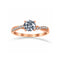 Anillo Oro Rosa 10k, Estilo Trenzado Zirconia Central 6 mm