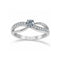 Anillo Oro Blanco 10k, Estilo Infinito Zirconia Central 4 mm