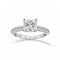 Anillo Oro Blanco 10k con Zirconias Corte Princesa con Doble Fila Pavé