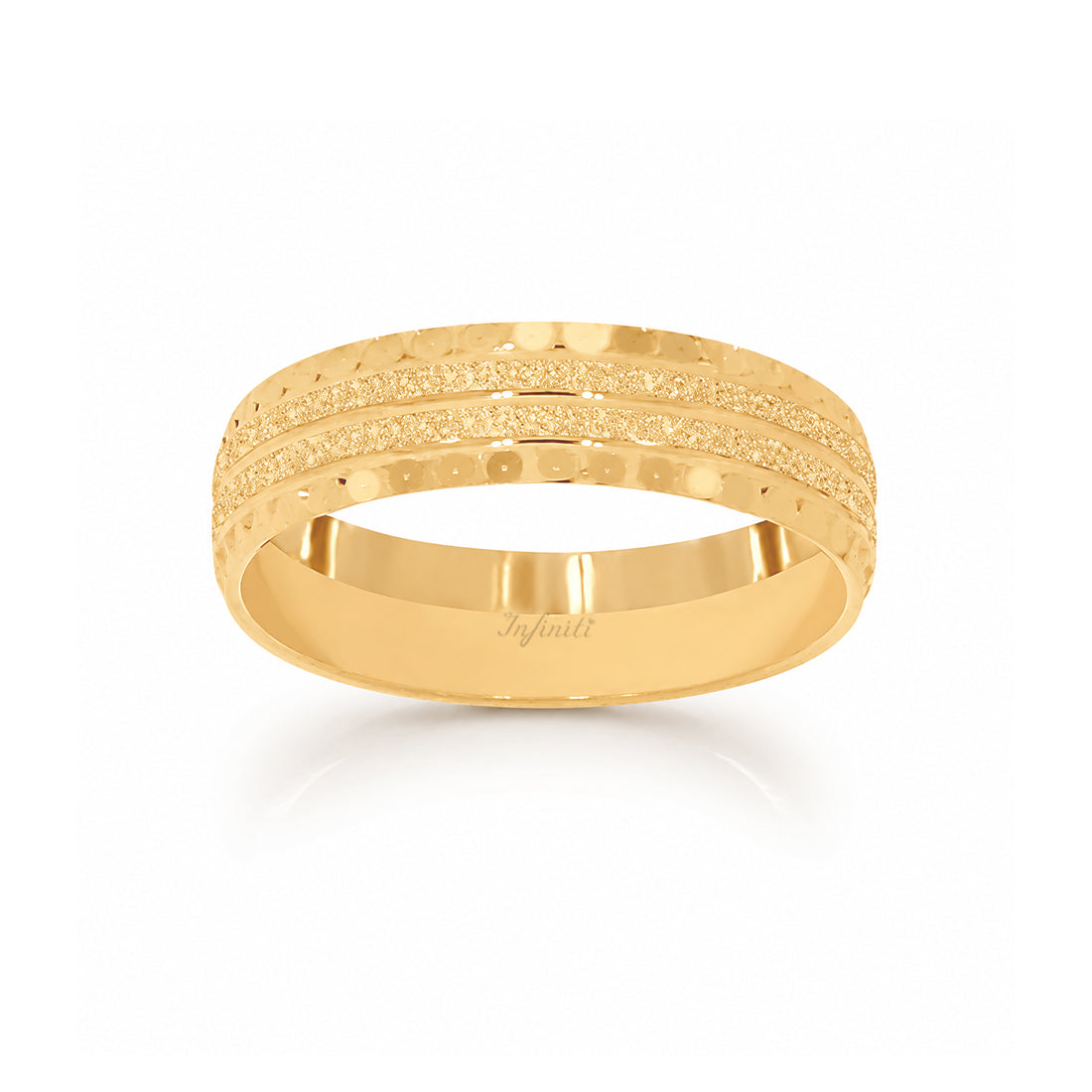 Argolla Oro 10k - Diamantado, Ancho 5 mm
