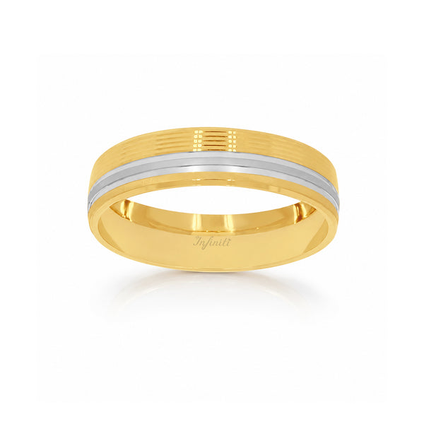 Argolla Oro 10k - Línea Platinada, Ancho 5 mm