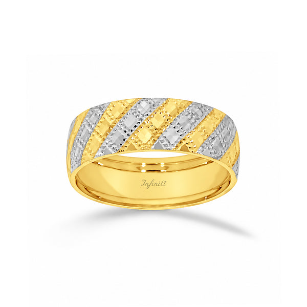 Argolla Oro 10k - Línea Platinada, Ancho 6 mm